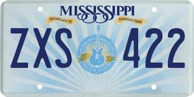 MS license plate ZXS422