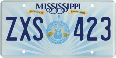 MS license plate ZXS423