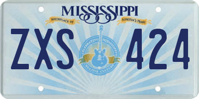 MS license plate ZXS424