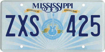 MS license plate ZXS425