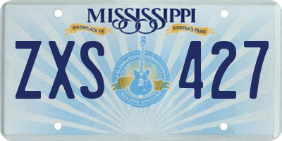 MS license plate ZXS427