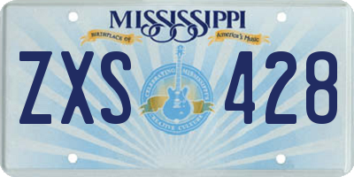 MS license plate ZXS428