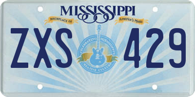 MS license plate ZXS429