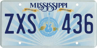 MS license plate ZXS436
