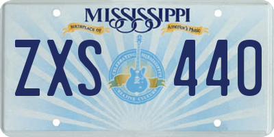 MS license plate ZXS440