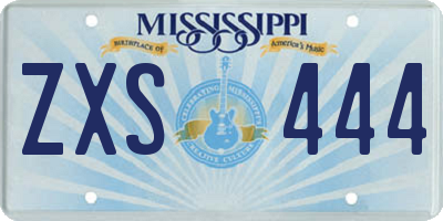MS license plate ZXS444