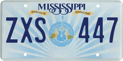 MS license plate ZXS447