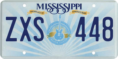 MS license plate ZXS448