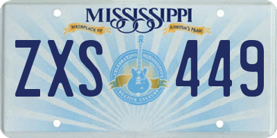 MS license plate ZXS449