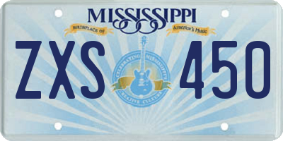 MS license plate ZXS450