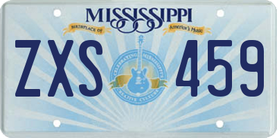 MS license plate ZXS459