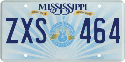 MS license plate ZXS464