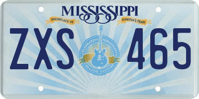MS license plate ZXS465