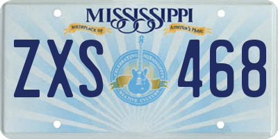 MS license plate ZXS468