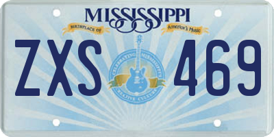 MS license plate ZXS469