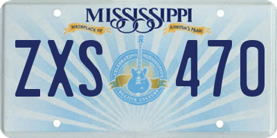 MS license plate ZXS470
