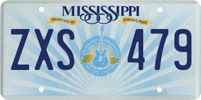 MS license plate ZXS479