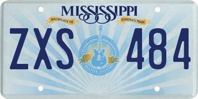 MS license plate ZXS484