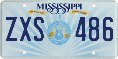 MS license plate ZXS486