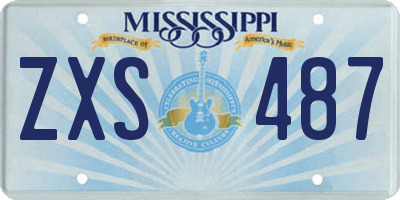 MS license plate ZXS487