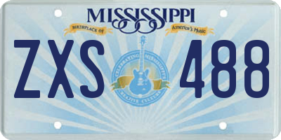 MS license plate ZXS488