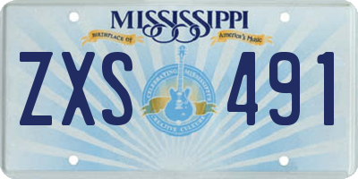 MS license plate ZXS491