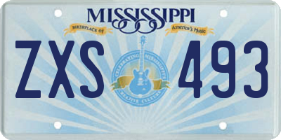 MS license plate ZXS493