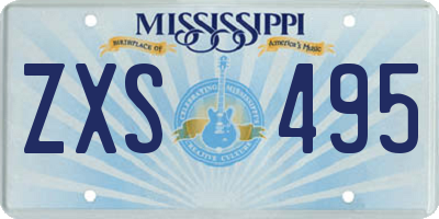 MS license plate ZXS495