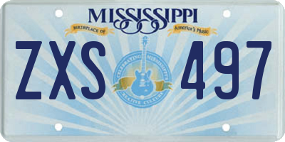 MS license plate ZXS497
