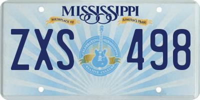 MS license plate ZXS498