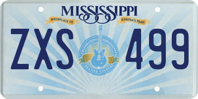 MS license plate ZXS499