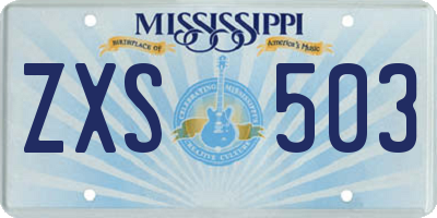 MS license plate ZXS503