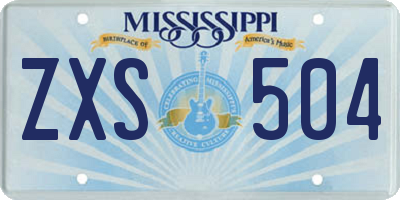 MS license plate ZXS504