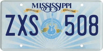 MS license plate ZXS508