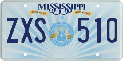 MS license plate ZXS510