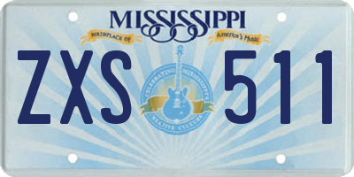 MS license plate ZXS511