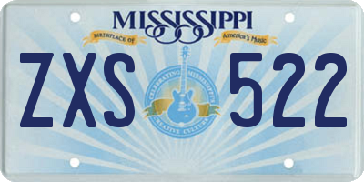 MS license plate ZXS522