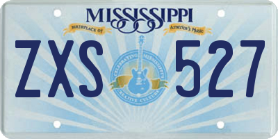 MS license plate ZXS527