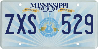 MS license plate ZXS529