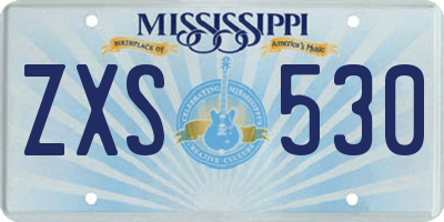 MS license plate ZXS530