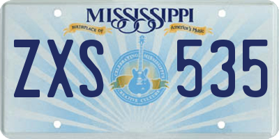 MS license plate ZXS535