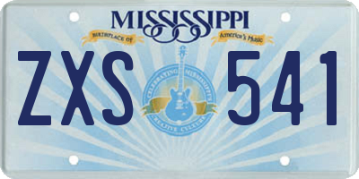 MS license plate ZXS541