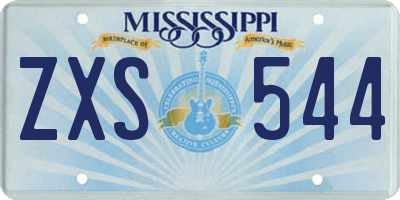 MS license plate ZXS544