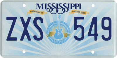 MS license plate ZXS549