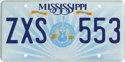 MS license plate ZXS553