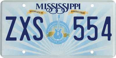 MS license plate ZXS554