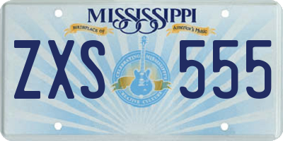 MS license plate ZXS555