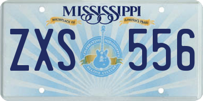 MS license plate ZXS556