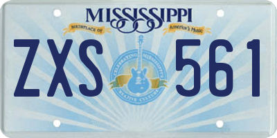 MS license plate ZXS561