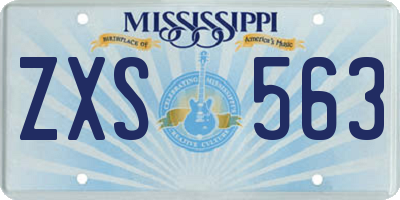 MS license plate ZXS563